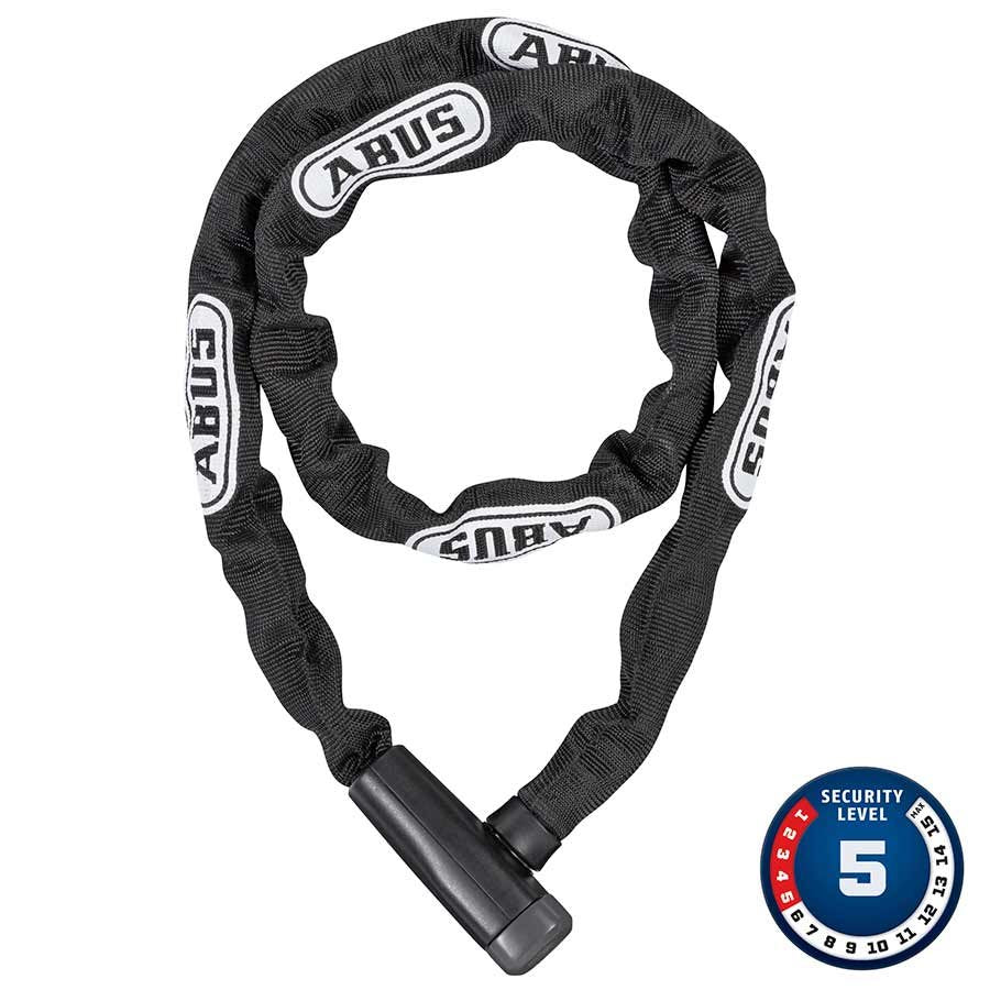 Abus, Chaîne Steel-O-Chain 5805K avec serrure à clé, 5 mm x 75 cm (5 mm x 2,5'), noir