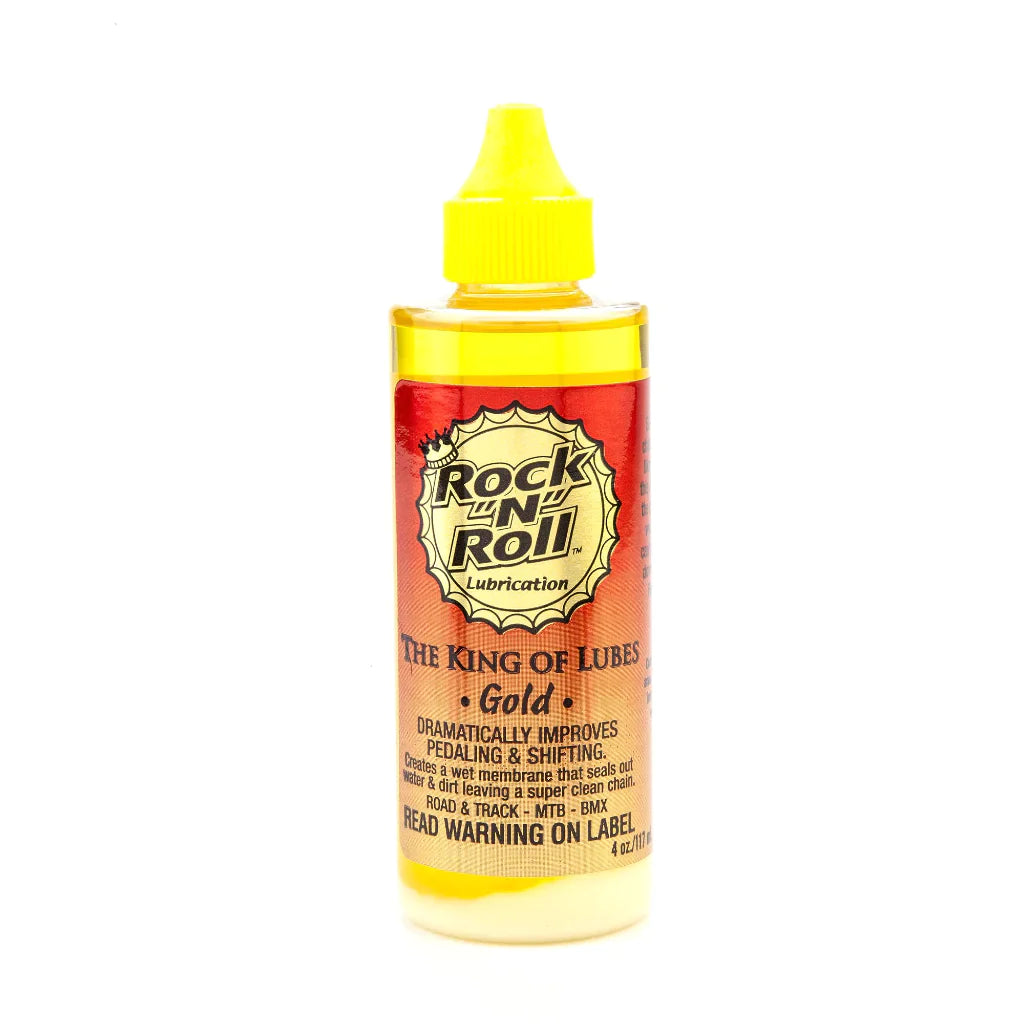 LUBRIFIANT POUR CHAÎNE DE VÉLO ROCK-N-ROLL GOLD - 4 oz, GOUTTE À GOUTTE,